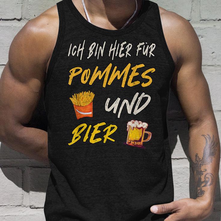 Ich Bin Hier Für Pommes Und Bier Frimes Lover Tank Top Geschenke für Ihn