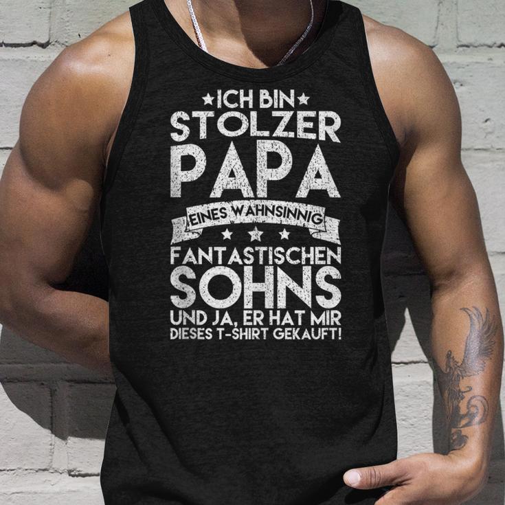 Ich Bin Stolzer Papa Eines Wahnsinnig Fantastischen Sohns Tank Top Geschenke für Ihn