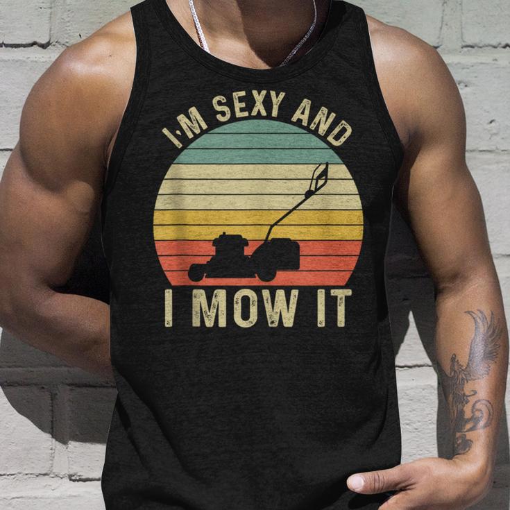 I'm Sexy And I Mow It Lustiger Reitmäher Mähkunst Für Papa Tank Top Geschenke für Ihn