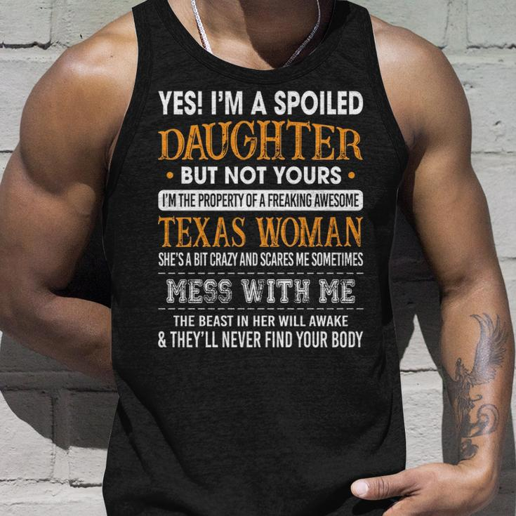 I'm A Spoiled Daughter Of A Texas Woman Girls Ls Tank Top Gifts for Him