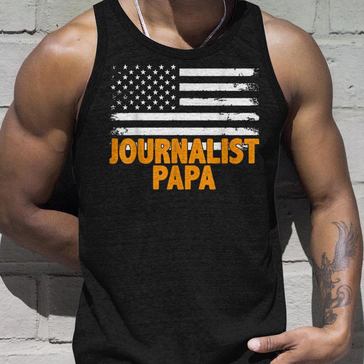 Journalist Papa Amerikanische Flaggeatertag Tank Top Geschenke für Ihn