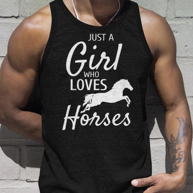 Just A Girl Who Loves Horses Riding Girls Horse Tank Top Gifts for Him