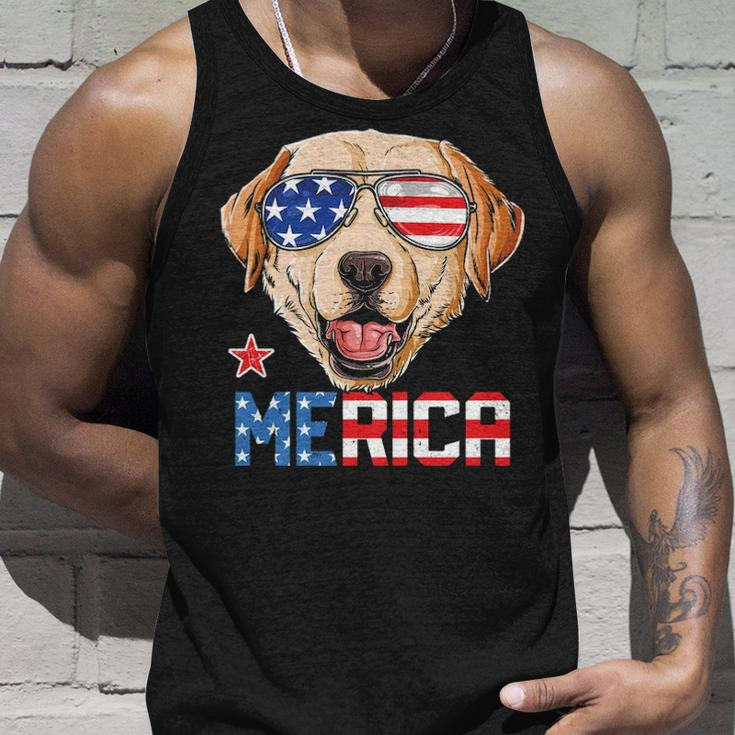 Labrador 4Th Of July Merica Men Usa American Flag Tank Top Gifts for Him