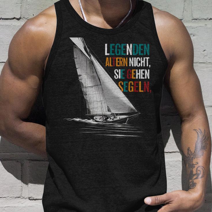 Legenden Altern Nicht Sie Gehen Segeln Großvateratertag Tank Top Geschenke für Ihn