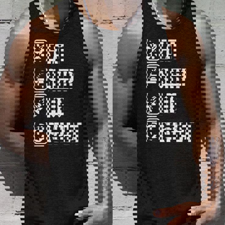 Logger Eat Sleep Repeat Tank Top Gifts for Him