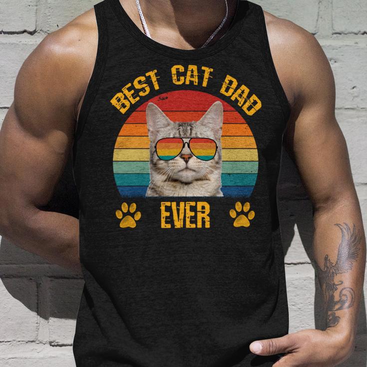 Lustige Katzeatertag Retrointage Papa Best Cat Dad Ever Tank Top Geschenke für Ihn