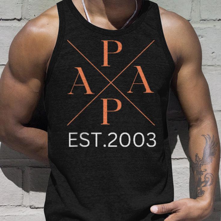 Lustiger Papa Est 2003 Papa Seit 2003 Papa 2003 Tank Top Geschenke für Ihn