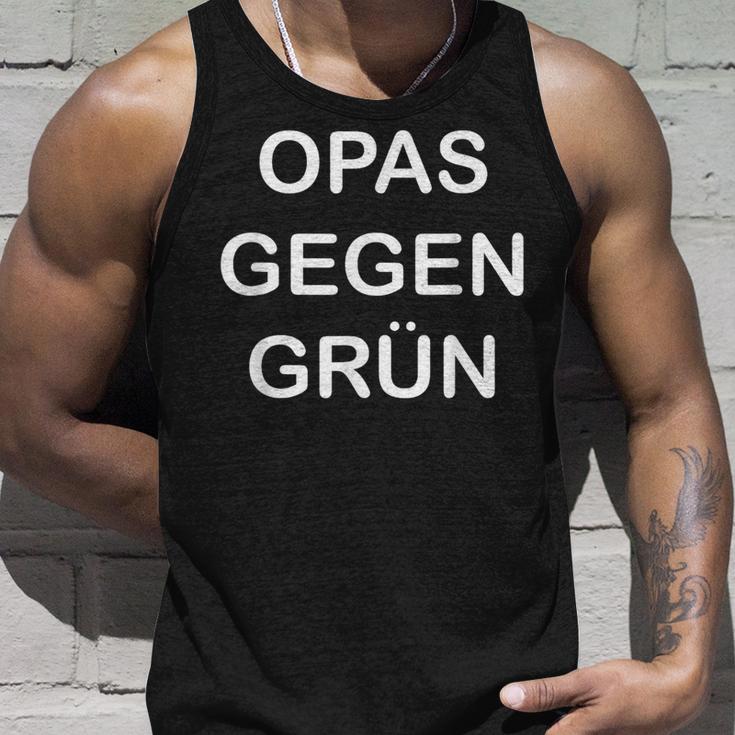 Lustiges Grünes Nein-Danke-Outfit Opas Gegen Grün Tank Top Geschenke für Ihn