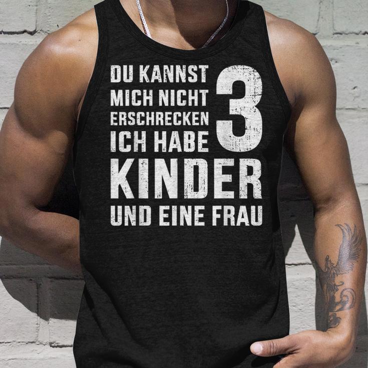 Lustiges Nicht Erschrecken Papa 3 Kinder Dreifacheratertag Tank Top Geschenke für Ihn