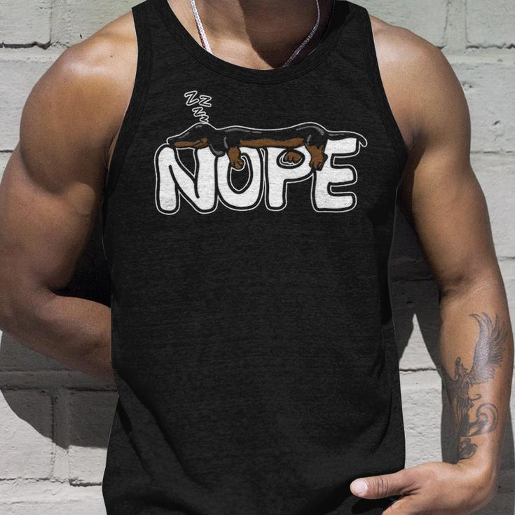 Nope Lazy Dachshund Dog Lover Tank Top Gifts for Him