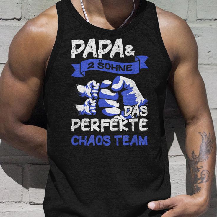 Papa 2 Söhne Perfekte Chaos Team Father's Day Tank Top Geschenke für Ihn