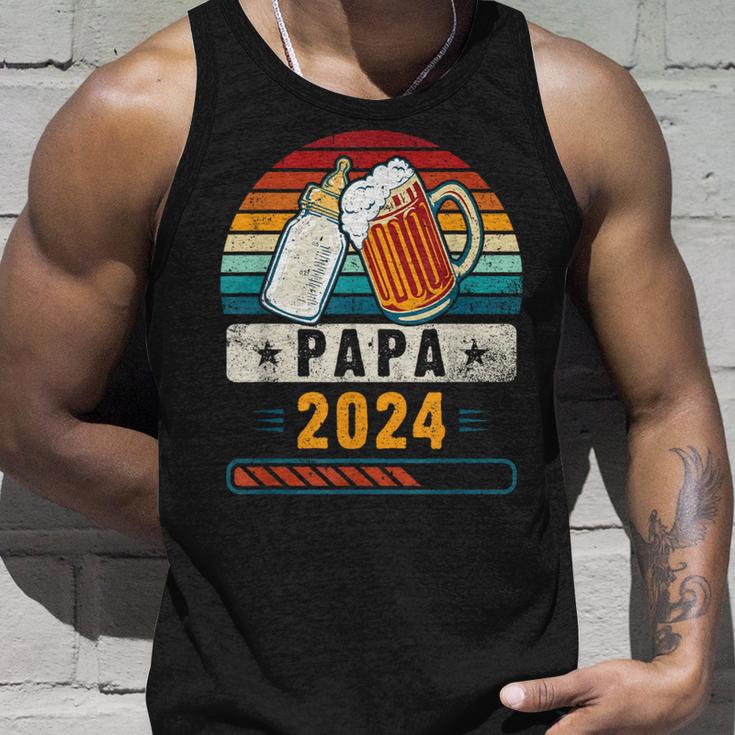 Papa 2024 Babyankündigung Werdender Papa Tank Top Geschenke für Ihn