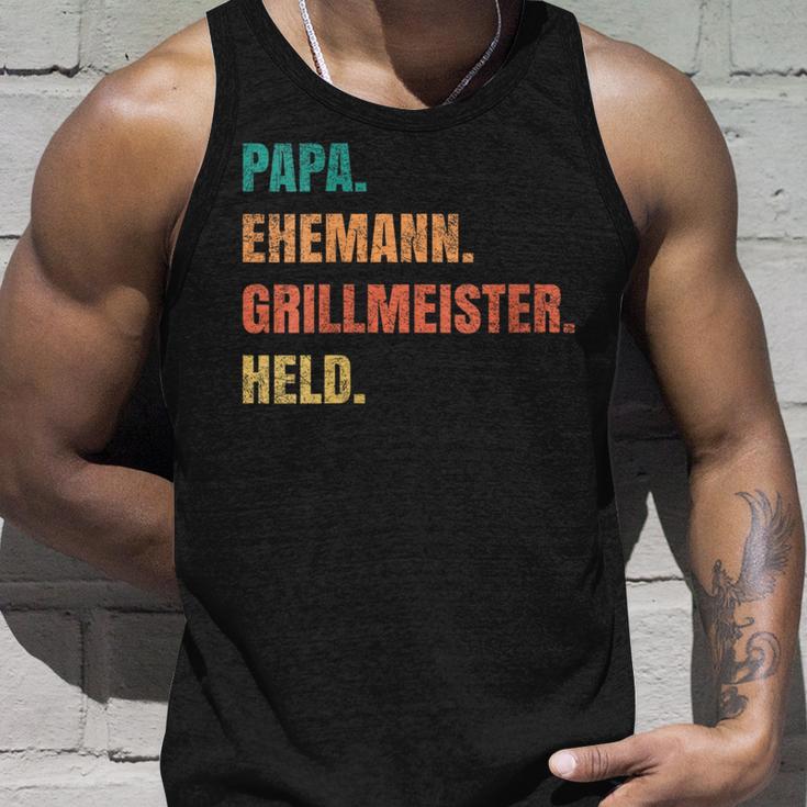 Papa Grillmeister Ehemann Held Tank Top Geschenke für Ihn