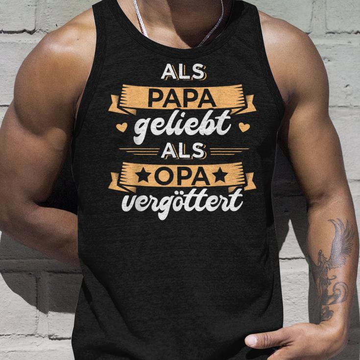 Papa Liebt Opaergöttert Zumatertag German Langu Tank Top Geschenke für Ihn