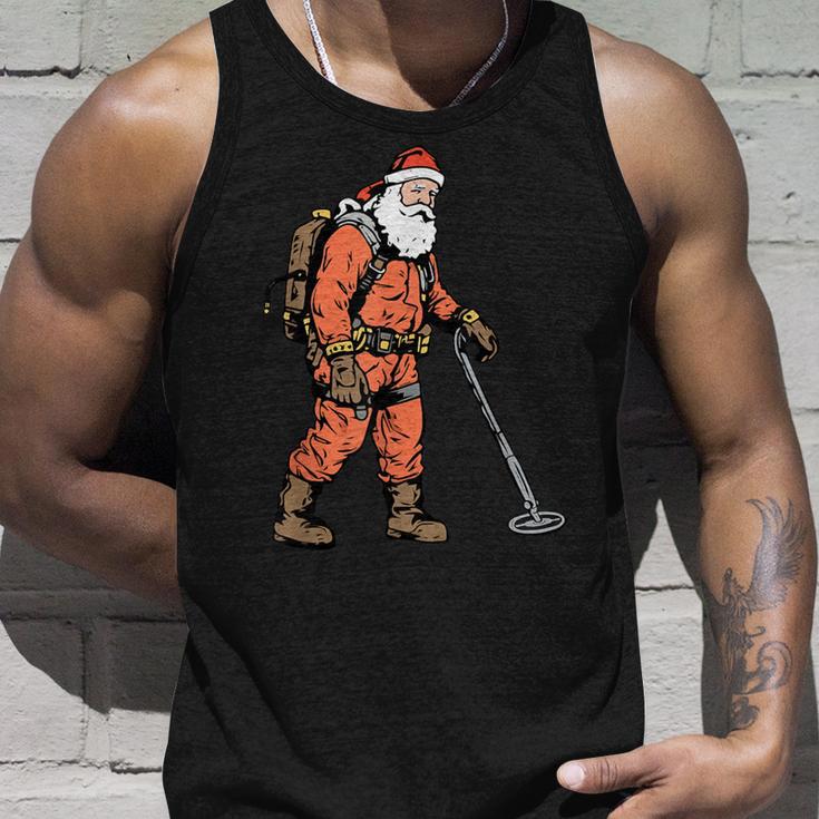 Papá Noel Como Detectorista De Metales Detección De Metales Navidad Camiseta sin mangas Regalos para él