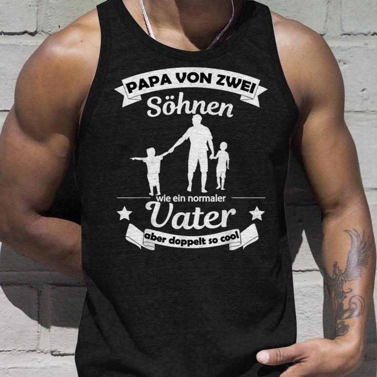 Papaon Zwei Söhn Double Cool Fatheron 2 Söhne Tank Top Geschenke für Ihn