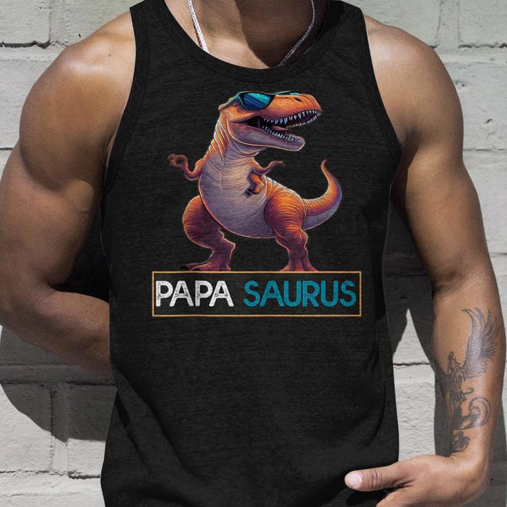 Papasaurus Dinosaurier Geburtstag Papa Saurus T-Rexatertag Tank Top Geschenke für Ihn