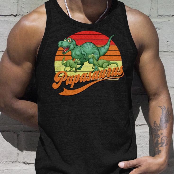 Papasaurus Lustigesater Papa Dino Tank Top Geschenke für Ihn