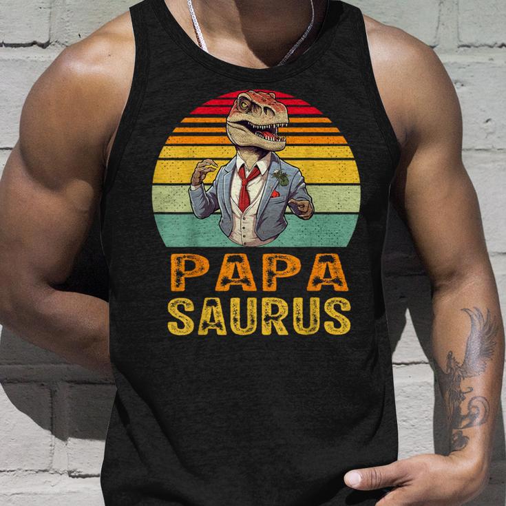 Papasaurus Papaatertag Bester Papa T-Rex Papaatertag Tank Top Geschenke für Ihn