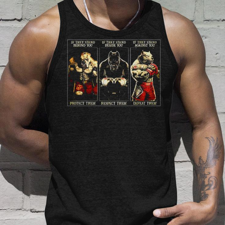 Pitbull Boxing Protect Respect Defeat Tank Top Gifts for Him