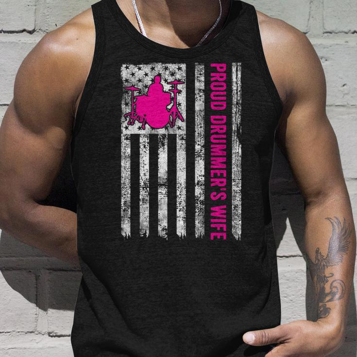 Proud Drummer's Wife American Flag Patriotic Tank Top Gifts for Him