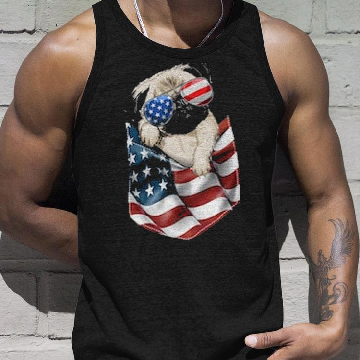 Pug In Pocket Dog 4Th July Usa Flag Tank Top Gifts for Him