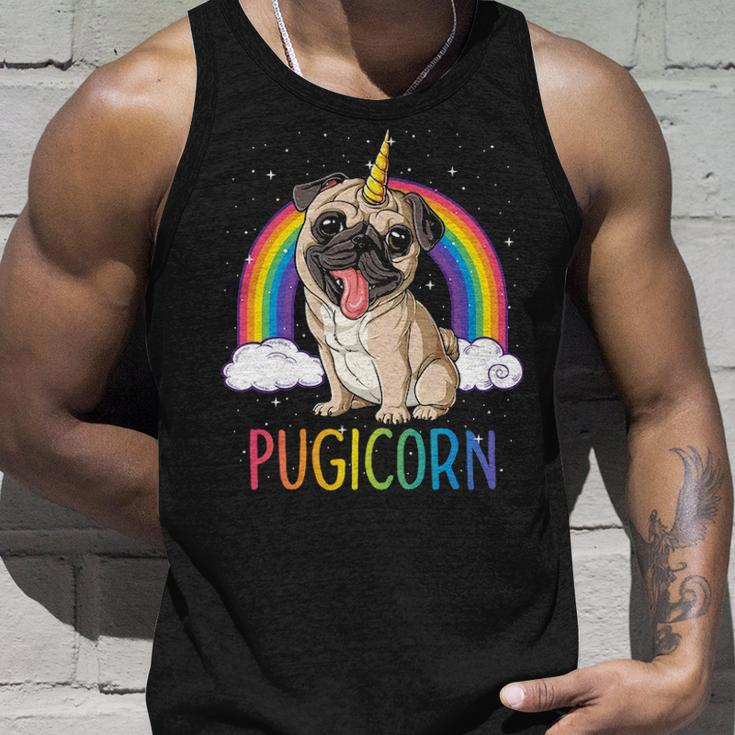 Pugicorn Pug Unicorn Girls Kids Space Galaxy Rainbow Tank Top Gifts for Him