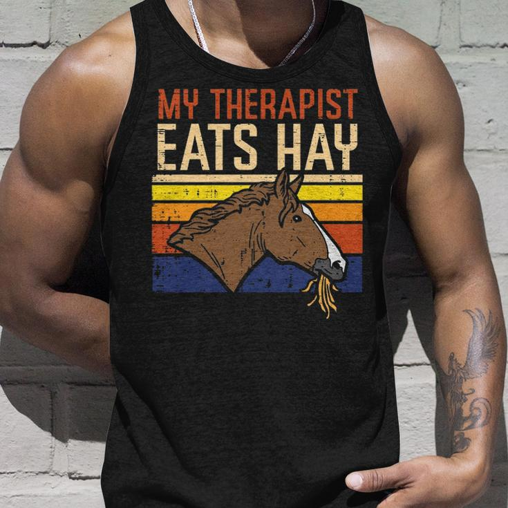 My Therapist Eats Hay Horse Riding Equestrian Men Women Kids Tank Top Gifts for Him
