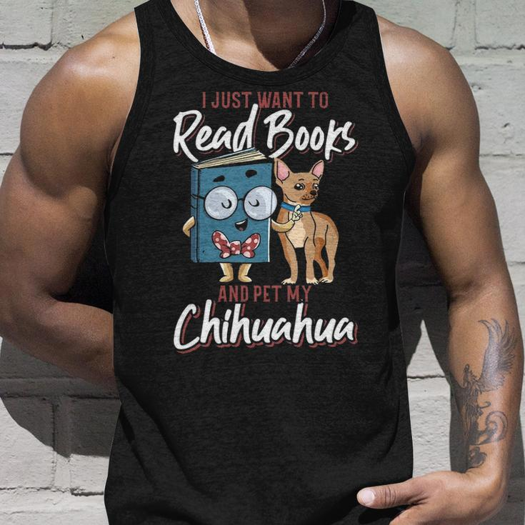 Reading Dog Mom Book Pet Dad Chihuahua Tank Top Gifts for Him