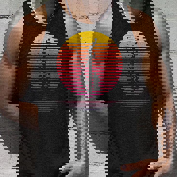 Retro Lineman Silhouette Power Pole Electrician Linemen Tank Top Gifts for Him