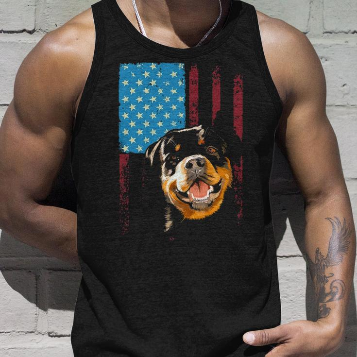 Rottweiler Usa American Flag Patriotic Dog Rottweiler Tank Top Gifts for Him