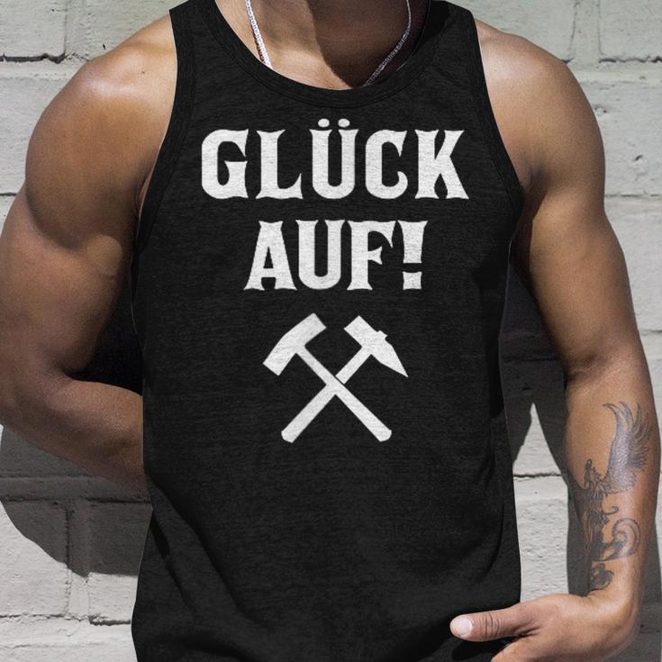 Ruhrpott Glück Auf Old School Mining Beater And Iron Tank Top Geschenke für Ihn