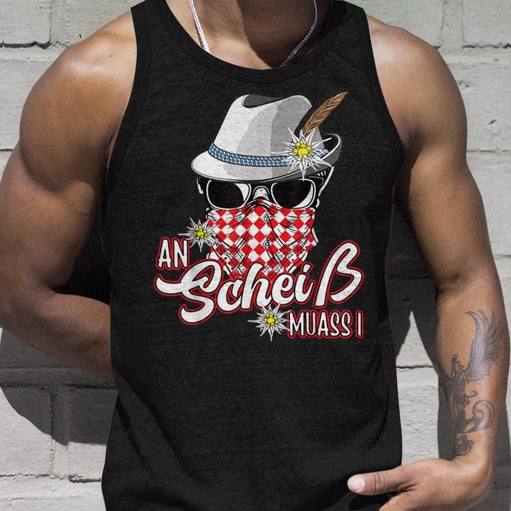 An Scheiss Muas I Hirsch Muass Grantln Bavarian Grantler Tank Top Geschenke für Ihn