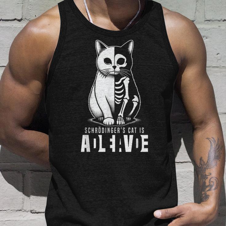 Schrödinger's Cat Dead And Alive Quantum Mechanics Physics Tank Top Geschenke für Ihn