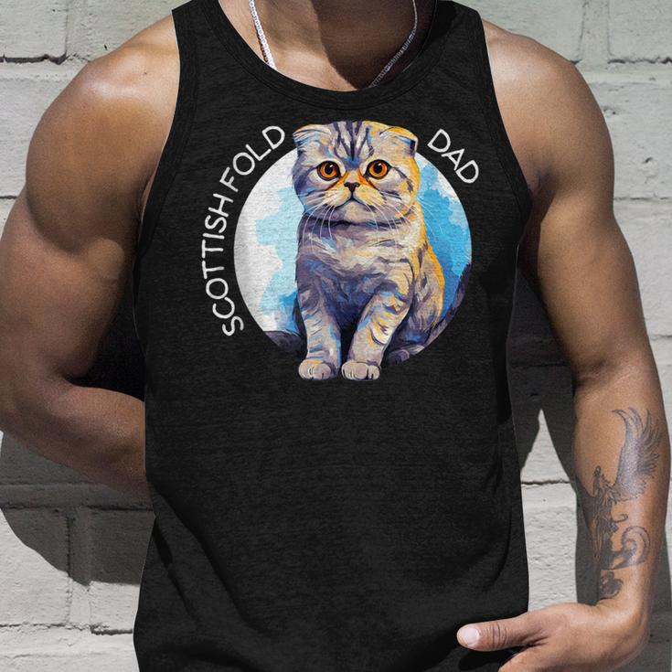 Scottish Fold Katzen Papa Cat Dad Daddy Haustier Freund Tank Top Geschenke für Ihn