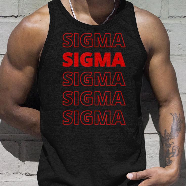 Sigma Male Modern Minimal Loner Wolf Sigma Grindset Meme Tank Top Geschenke für Ihn