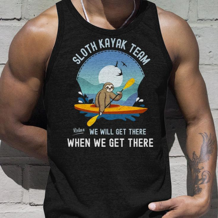 Sloth Kayak Team We Will Get There When We Get There Tank Top Gifts for Him