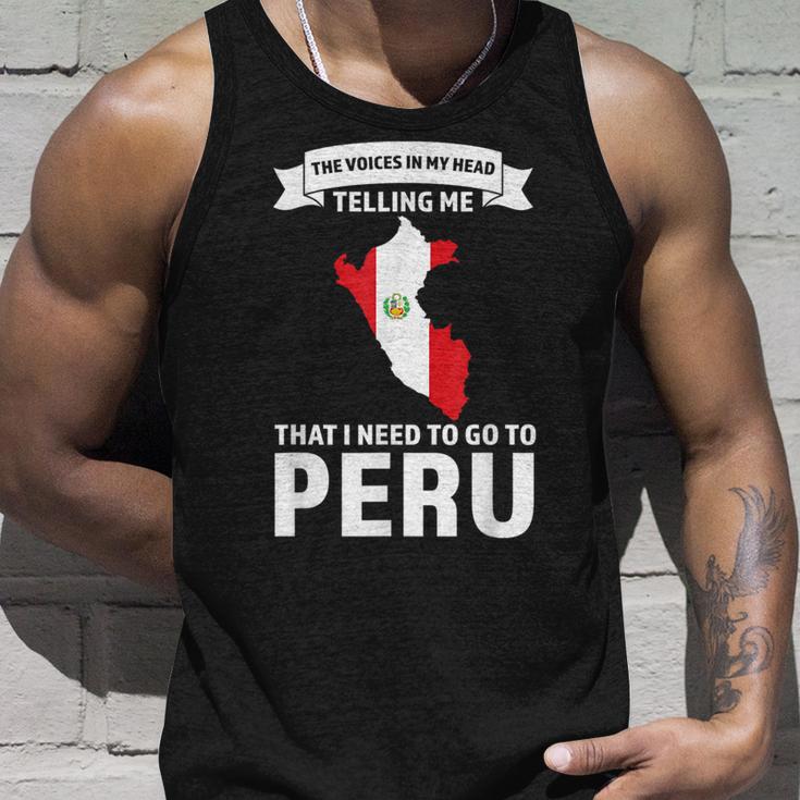 Stimme Sagt Mir Dass Ich Nach Peru Peru Gehen Muss Tank Top Geschenke für Ihn