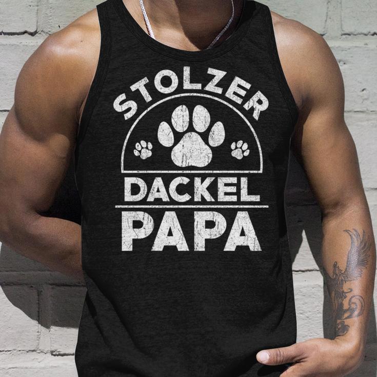 Stolzer Dackel Papa Hundepapa Teckel Dachshund Tank Top Geschenke für Ihn