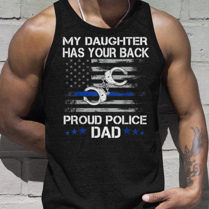 Stolzer Papa Eines Police Officer – Thin Blue Line Geschenk Tank Top Geschenke für Ihn