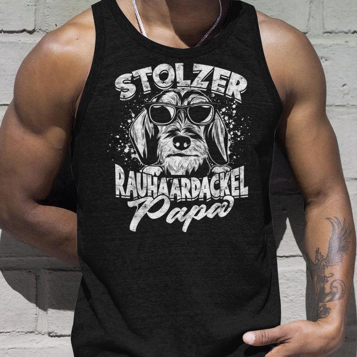 Stolzer Rauhaardackel Papa Herrchen Dogs Dachshund Tank Top Geschenke für Ihn