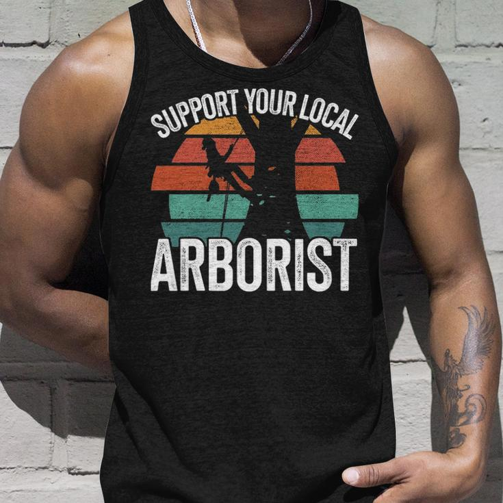 Support Your Local Arborist For Tree Workers Retro Tank Top Gifts for Him