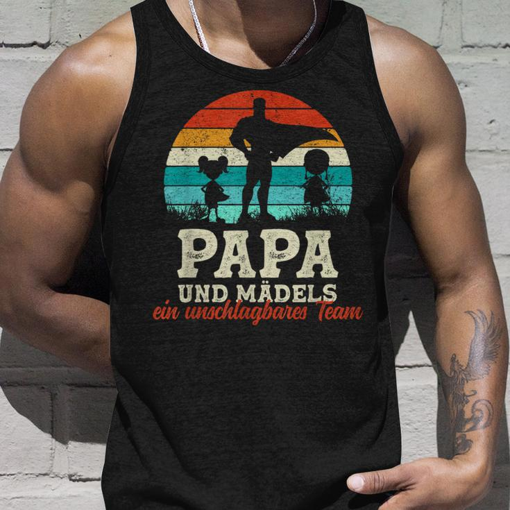 Team Papa Tochter Zwei Kinderatertag Bester Super Papa Tank Top Geschenke für Ihn