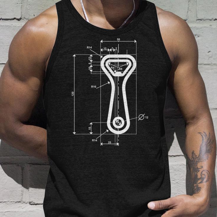 Technische Zeichnung Flaschenöffner Tank Top Geschenke für Ihn