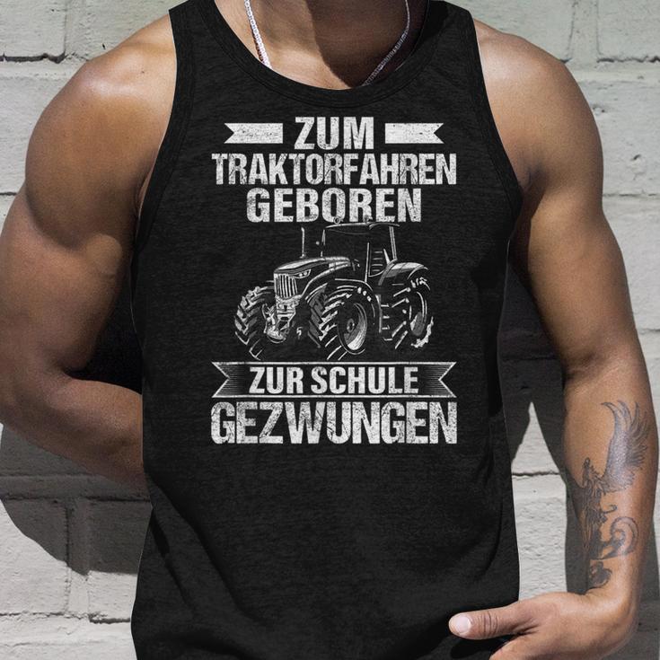 Tractor Zum Traktor Fahren Geboren Zur Schule Gezwungen Tractor Tank Top Geschenke für Ihn