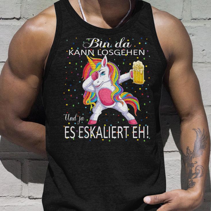 With Unicorn Bin Da Kann Losgehen Und Ja Es Escaliert Eh Tank Top Geschenke für Ihn