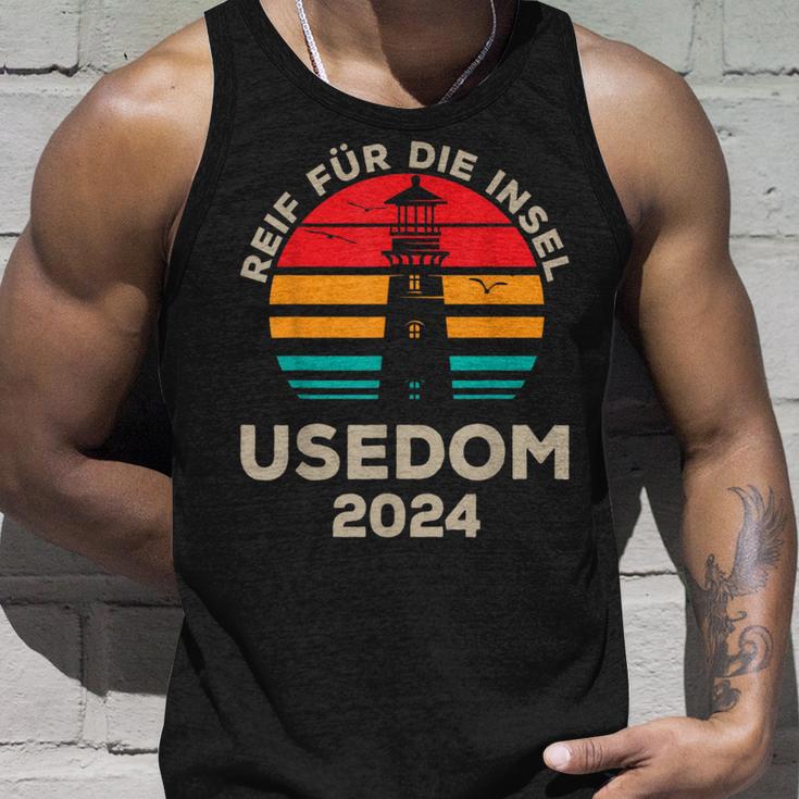 Usedom 2024 Inselreif Leuchtturm Motiv Tank Top Geschenke für Ihn