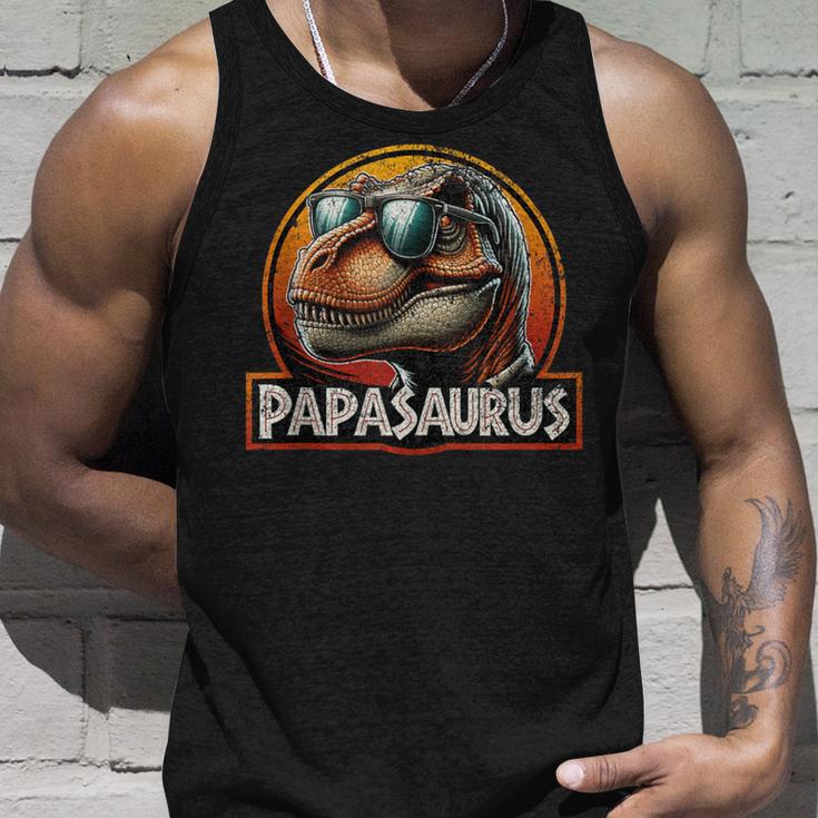 Vatertag Lustiger PapasaurusRex Dinosaurier Papa Familie Tank Top Geschenke für Ihn