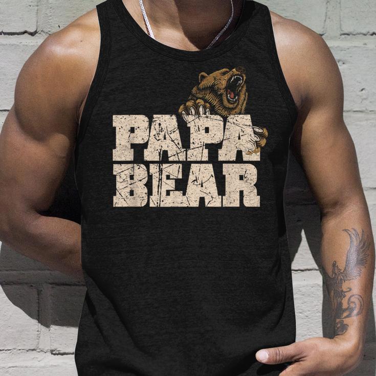 Vintage Papa Bär Familieatertag Papa Tank Top Geschenke für Ihn