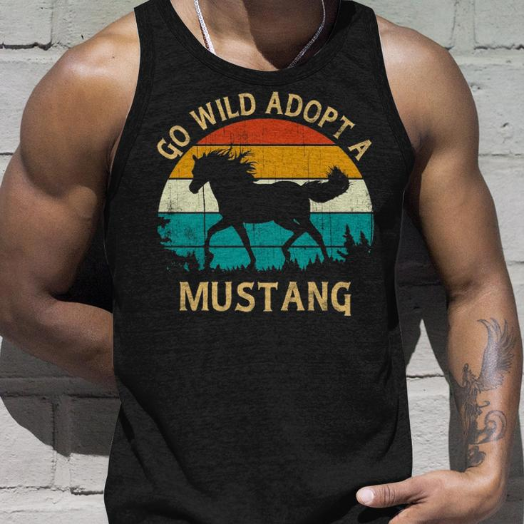 Vintage Sunset Wild Mustang Horse Go Wild Adopt A Mustang Tank Top Gifts for Him